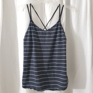 Small Lululemon Blue White Striped Strappy Tank Top